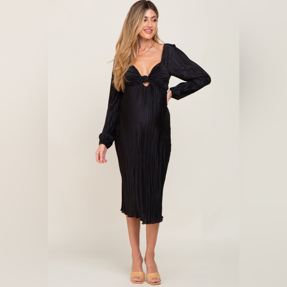 Pinkblush pleated open back midi dress nwt